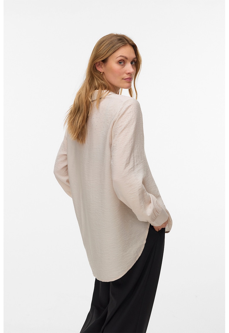 Camasa lejera cu strasuri - Bej inchis