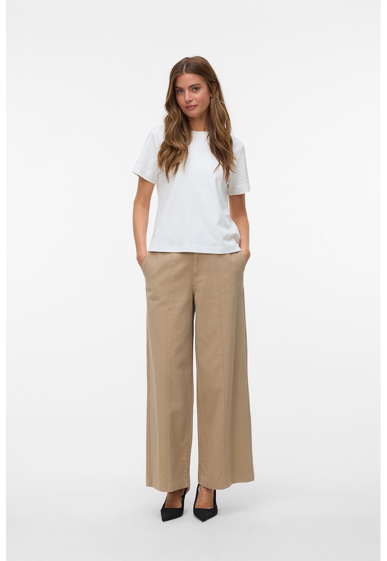 Pantaloni din bumbac cu croiala ampla