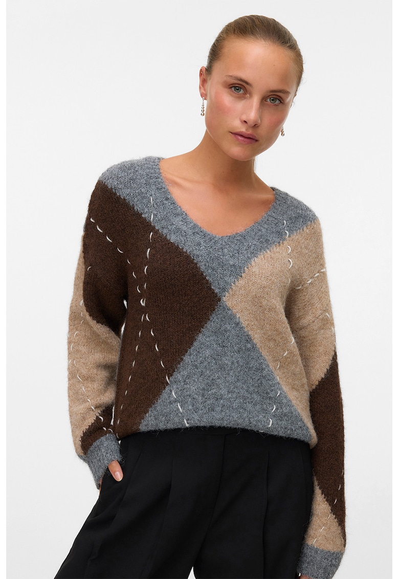 Pulover supradimensionat din amestec de lana Argyle