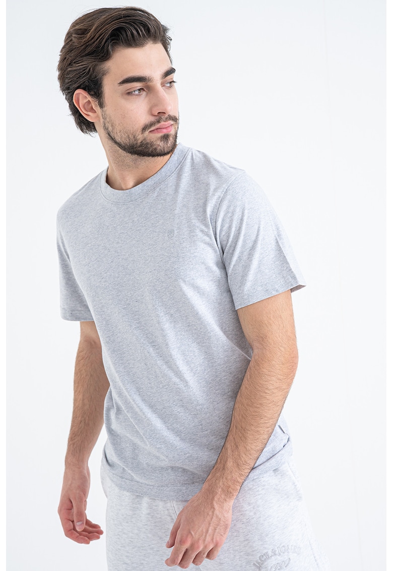 Tricou din bumbac Logan - Gri deschis melange