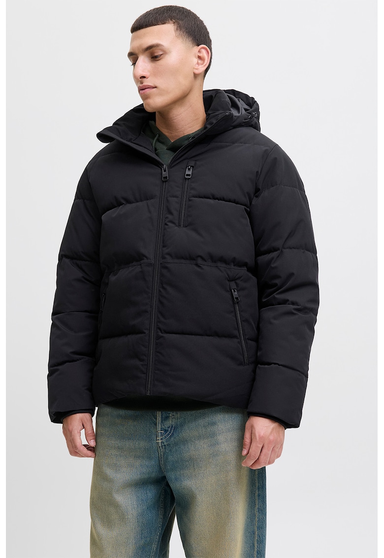 Geaca cu buzunare cu fermoar - Negru