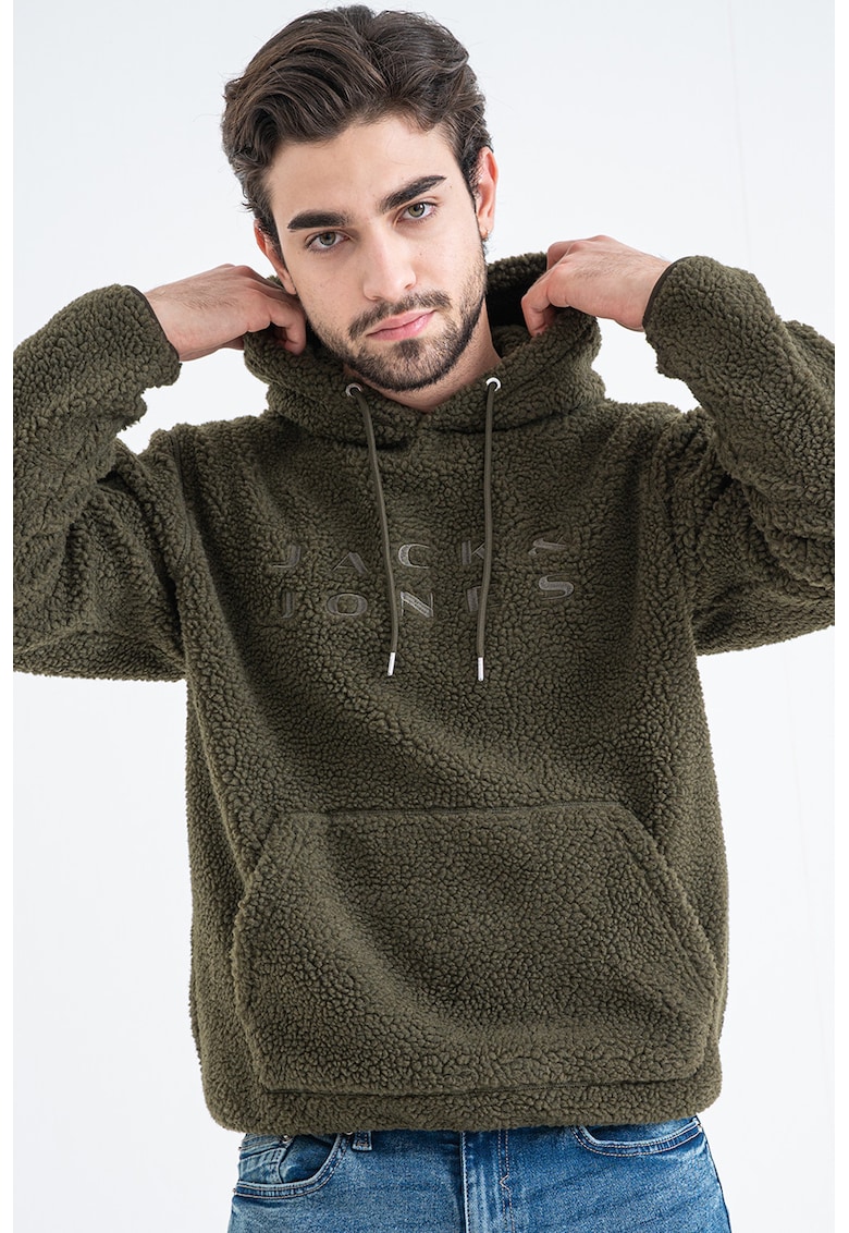 Hanorac din material teddy cu logo