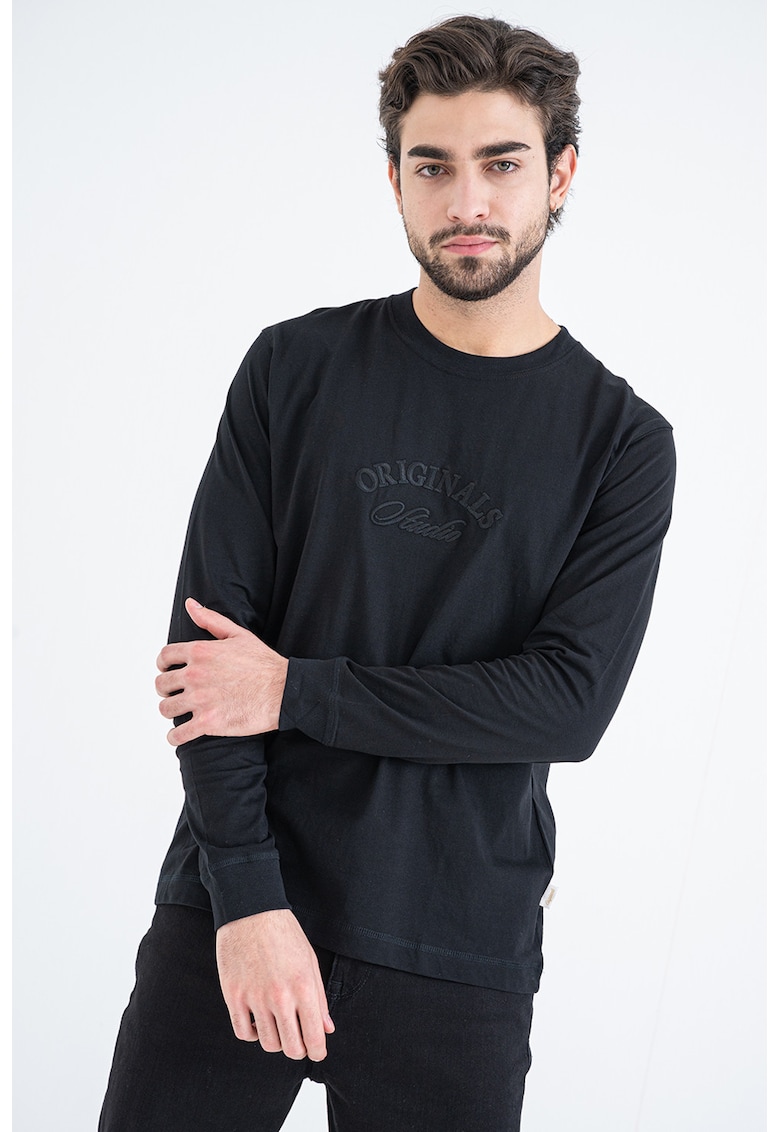 Bluza din bumbac cu logo brodat - Negru