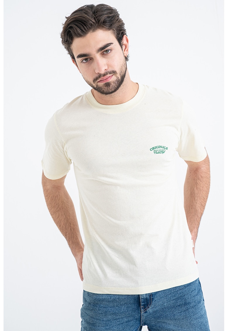 Tricou din bumbac cu imprimeu - Crem