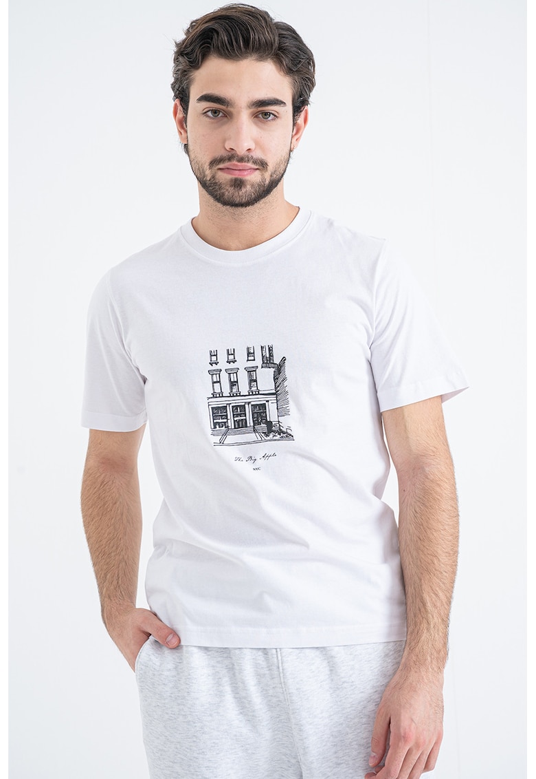 Tricou din bumbac organic cu imprimeu pe piept Blabreeze