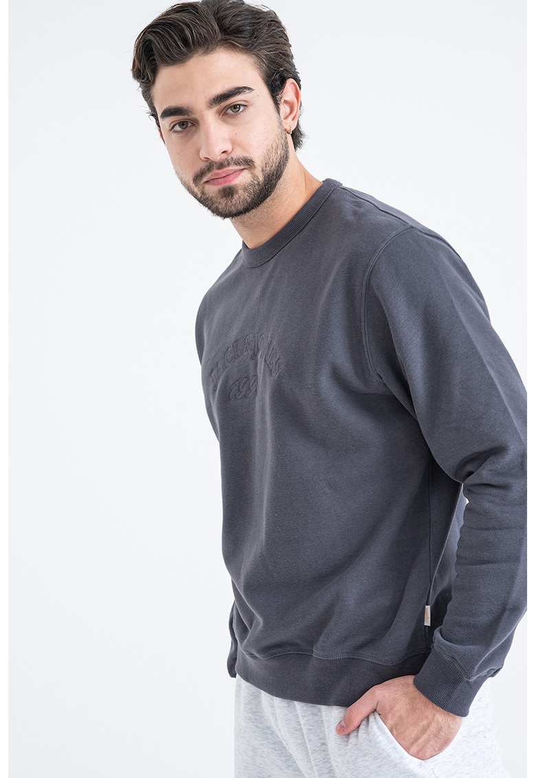 Bluza de trening din amestec de bumbac organic cu captuseala calduroasa