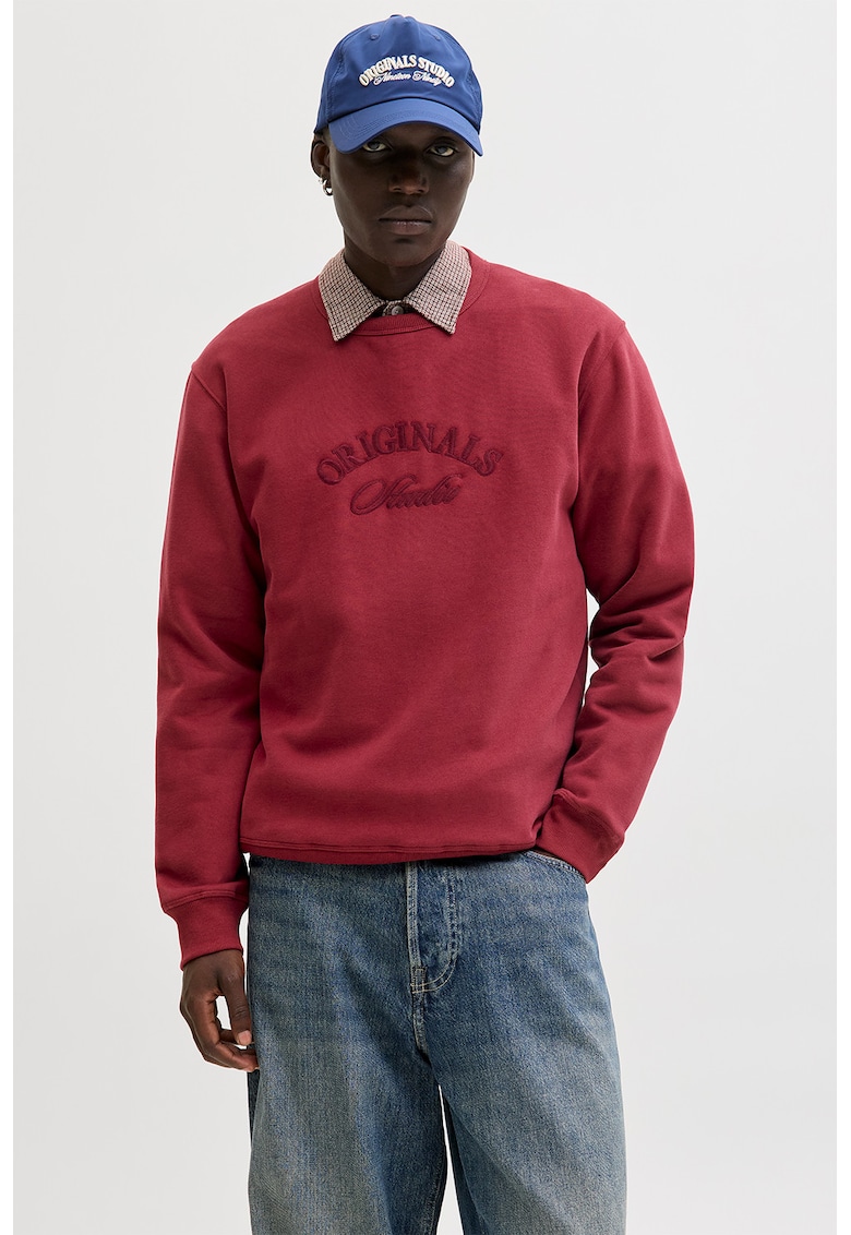 Bluza de trening din amestec de bumbac organic cu captuseala calduroasa