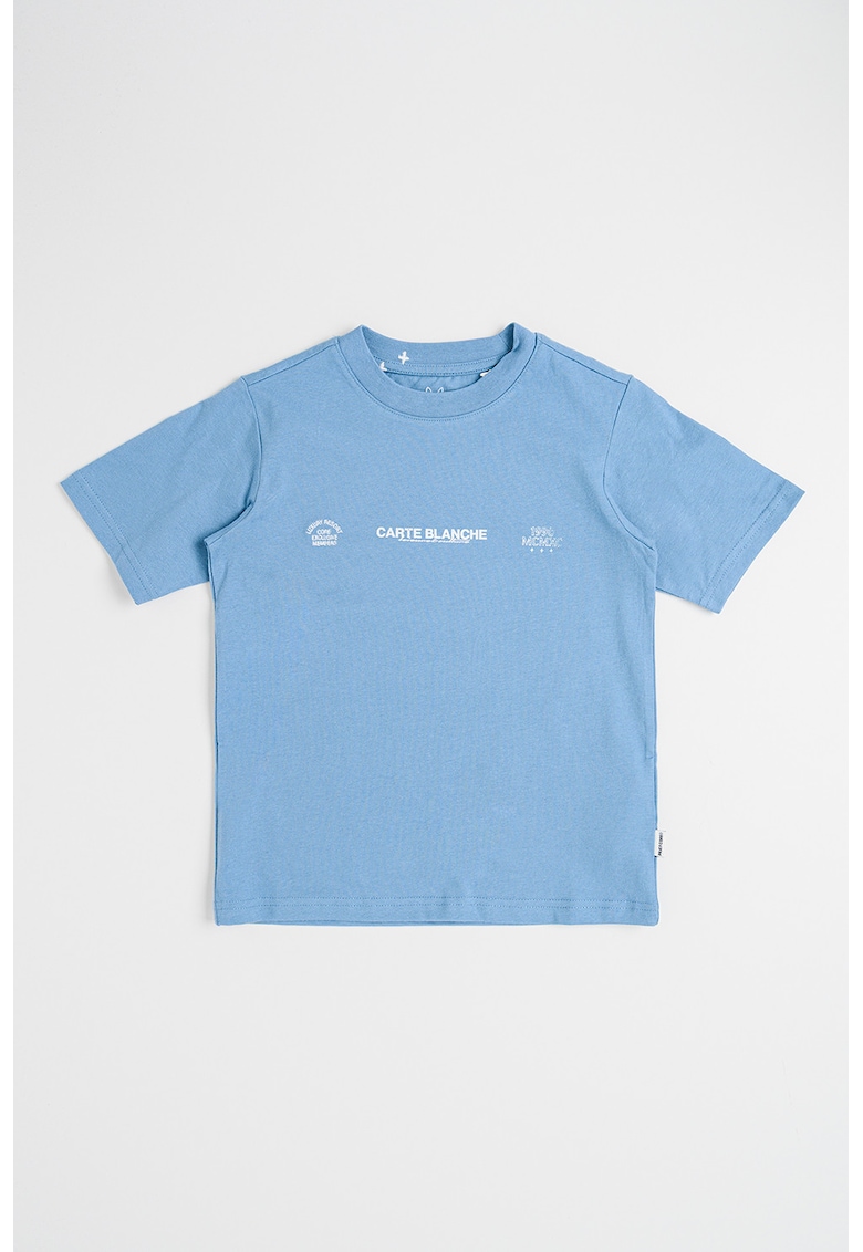 Tricou din bumbac cu imprimeu - Alb/Albastru deschis
