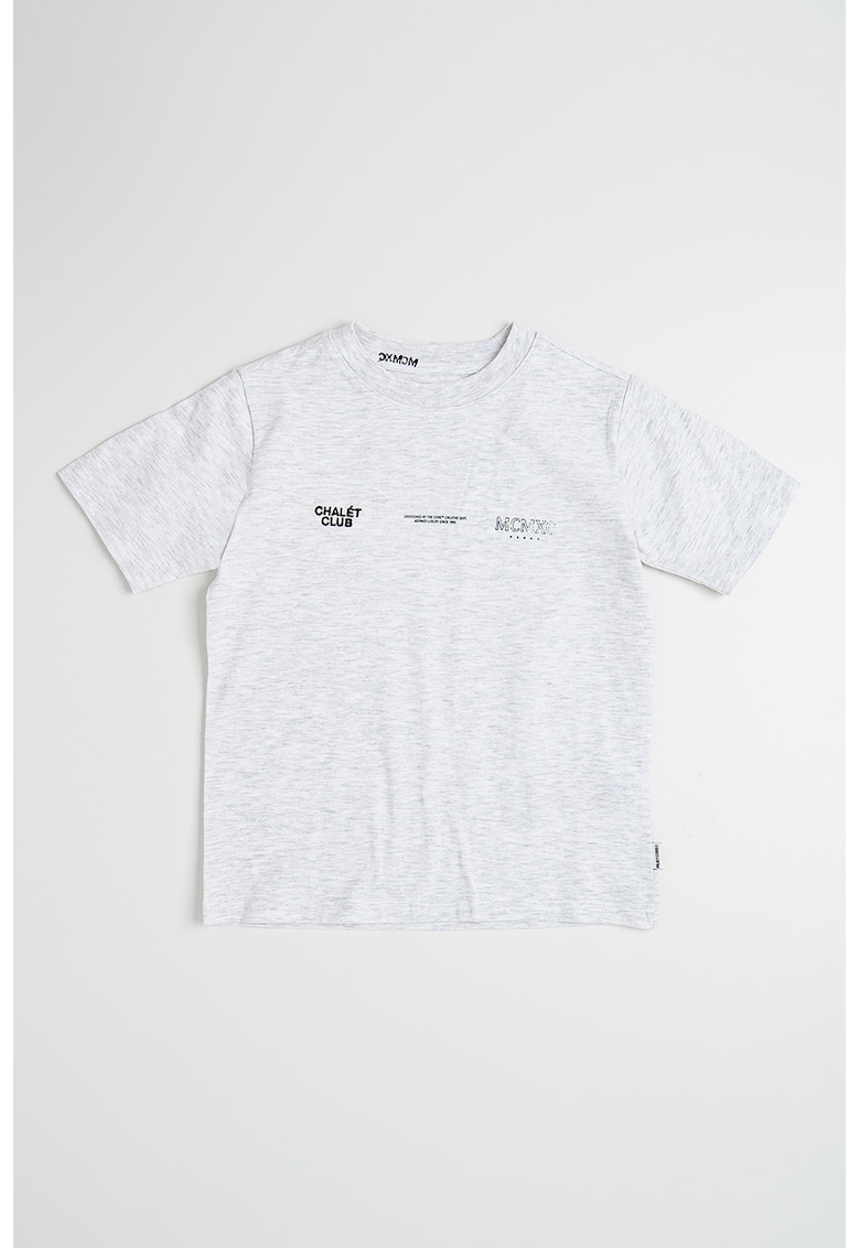 Tricou din bumbac cu imprimeu - Gri deschis melange