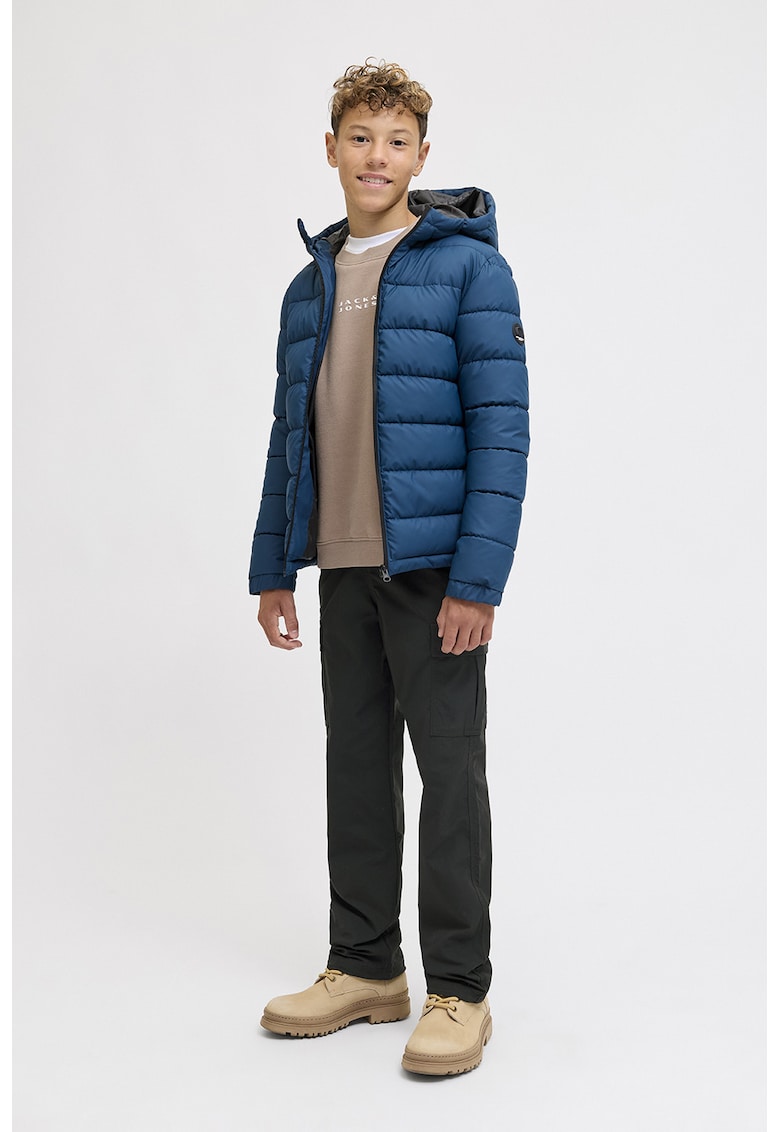 Pantaloni cargo relaxed fit cu snur - Negru