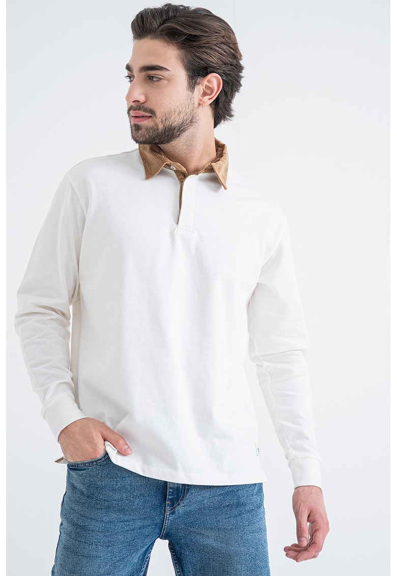 Bluza polo cu guler din reiat