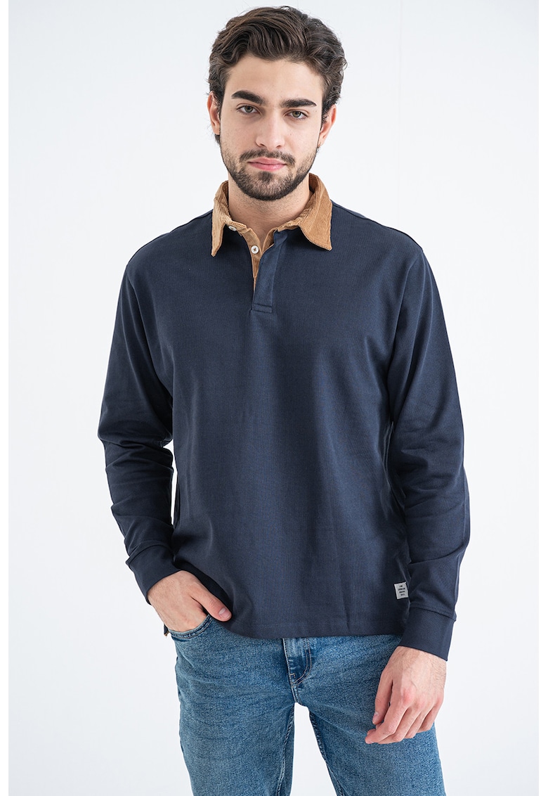 Bluza polo cu guler din reiat