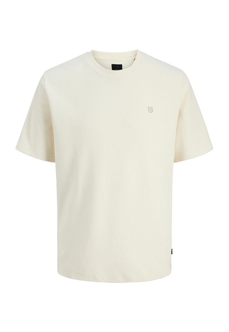 Tricou din bumbac organic pique - Crem