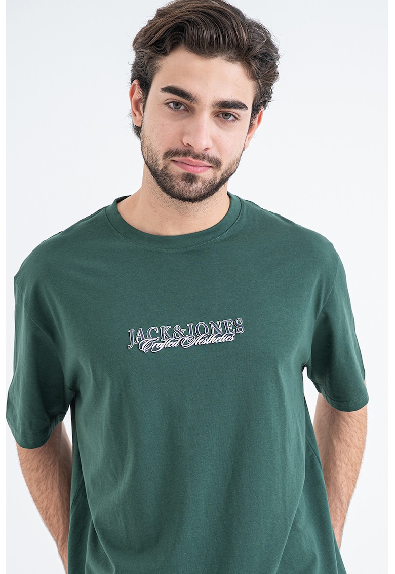 Tricou din bumbac organic cu imprimeu logo pe piept