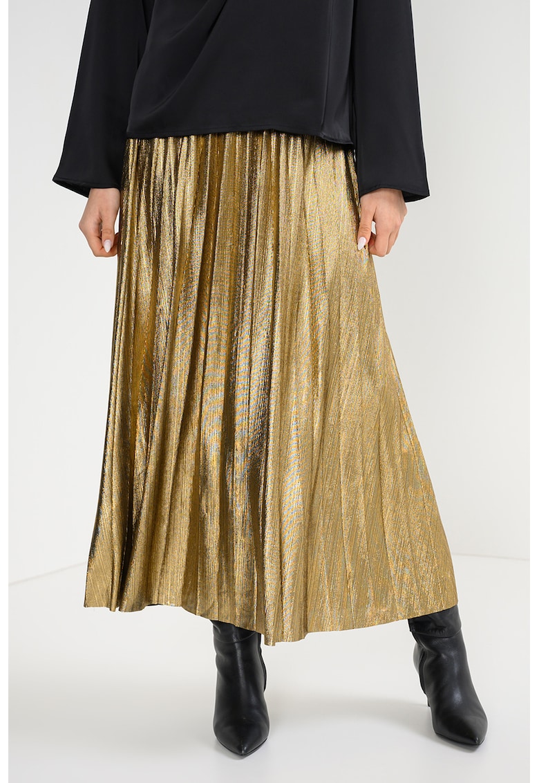 Fusta plisata cu aspect lucios