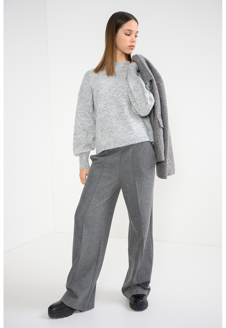Pulover din amestec de lana - Gri deschis melange