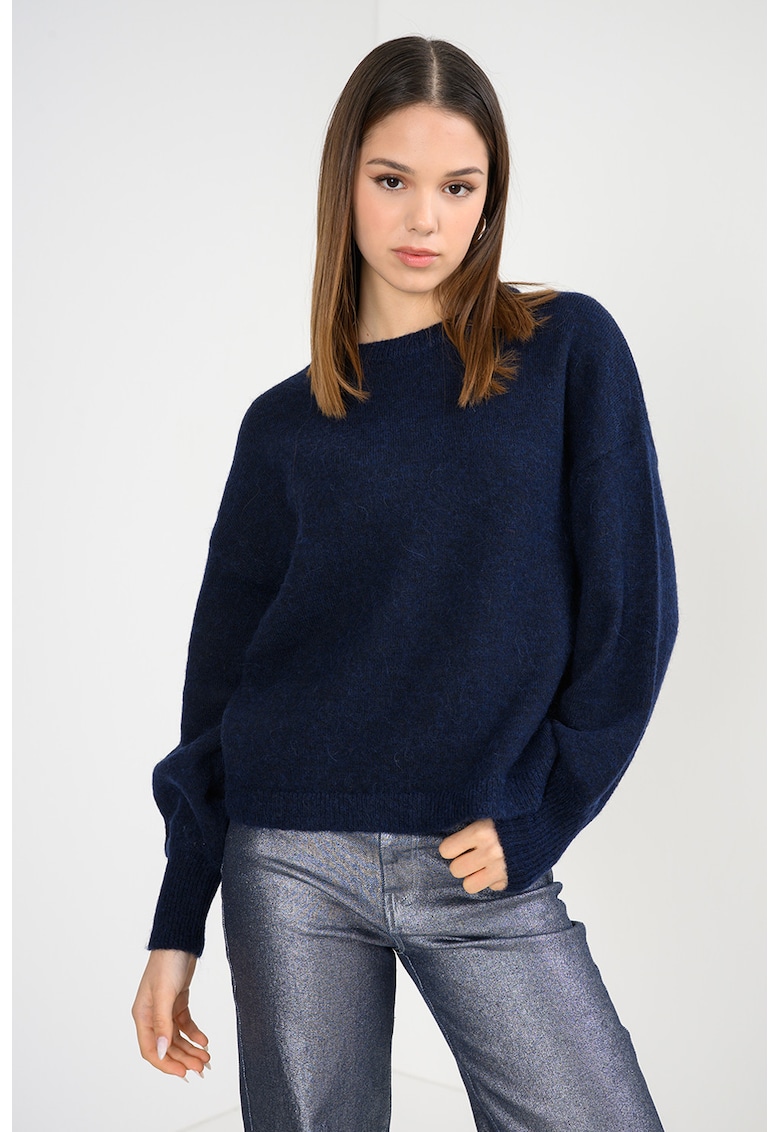 Pulover din amestec de lana - Albastru ultramarin