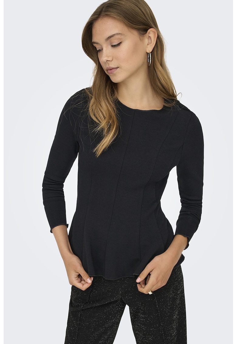Bluza uni din peplum - Negru