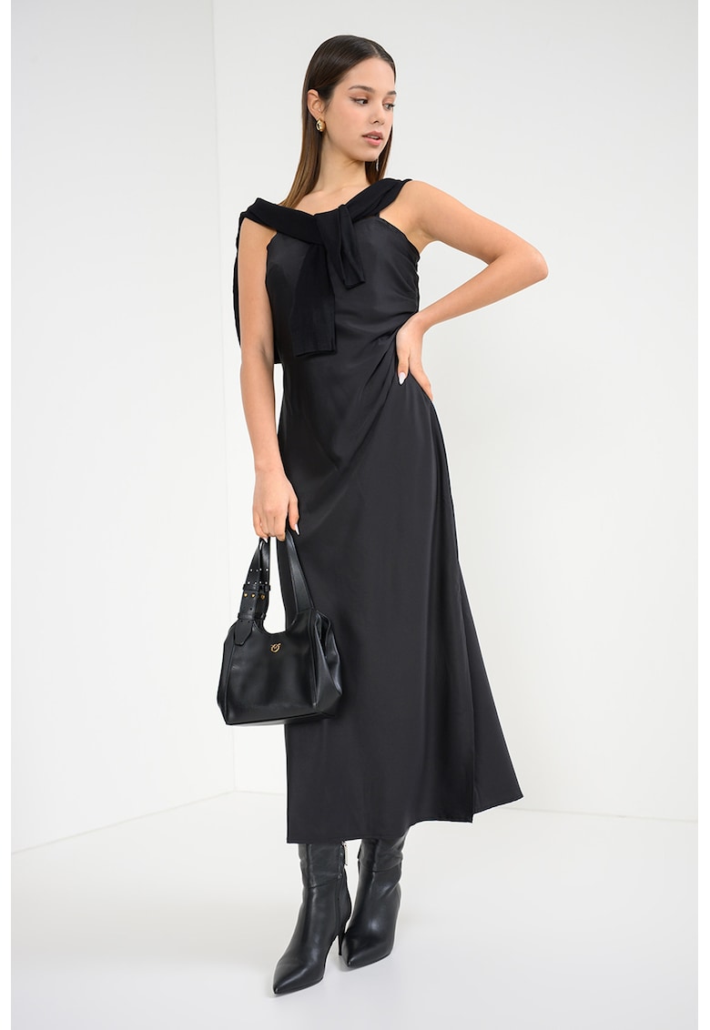 Rochie cu croiala in A fara maneci - Negru