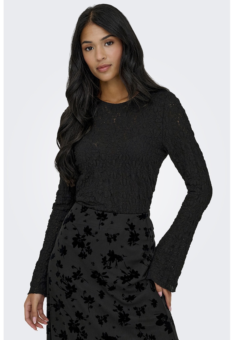 Bluza din amestec de bumbac cu dantela