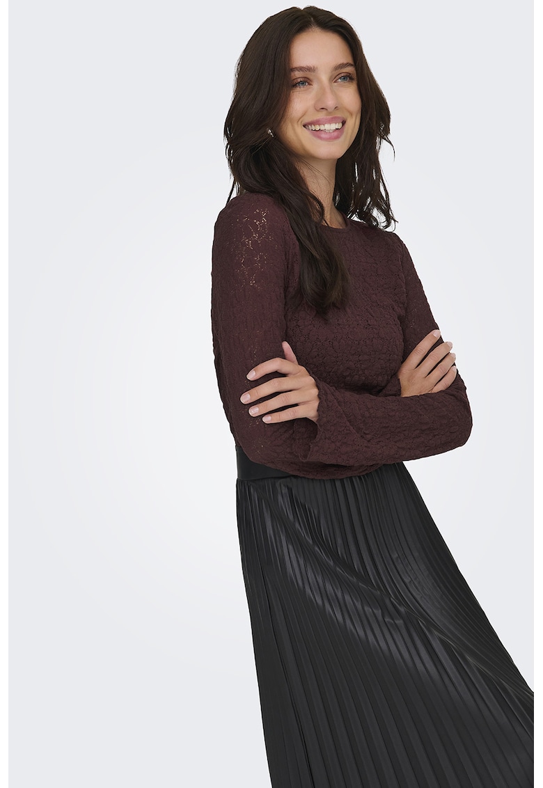 Bluza din amestec de bumbac cu dantela