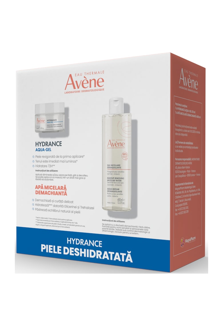 Pachet Hydrance: Aqua Gel - 50 ml + Apa Micelara demachainta - 400 ml