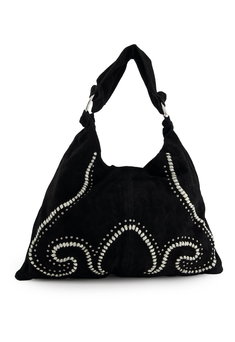 Geanta hobo din piele intoarsa