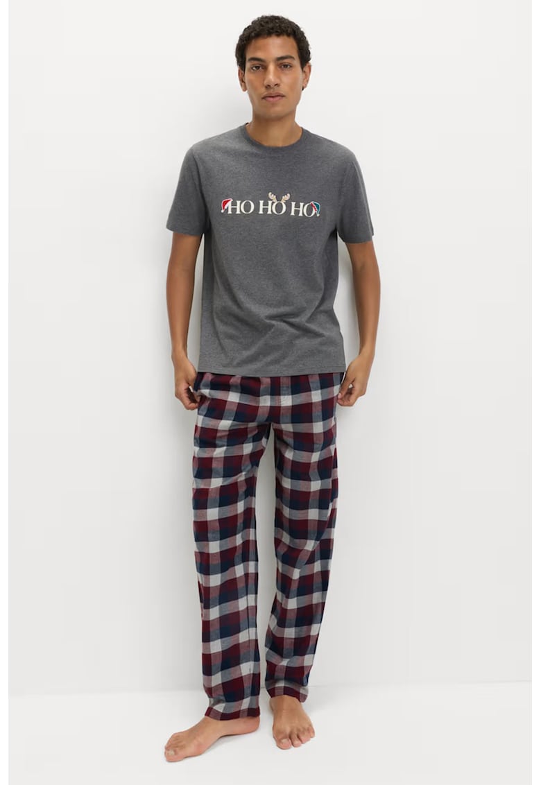 Tricou de pijama cu model tematic de Craciun