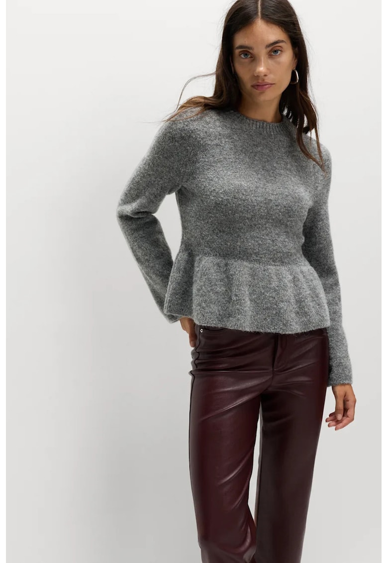 Marks Spencer Pulover slim fit cu peplum - Gri melange