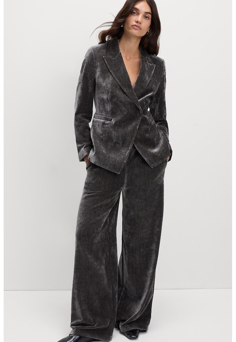 Marks Spencer Pantaloni cu croiala ampla de catifea - Gri inchis