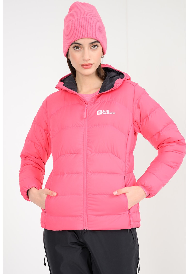 Geaca cu umplutura de puf pentru drumetii Ather - Roz pastel