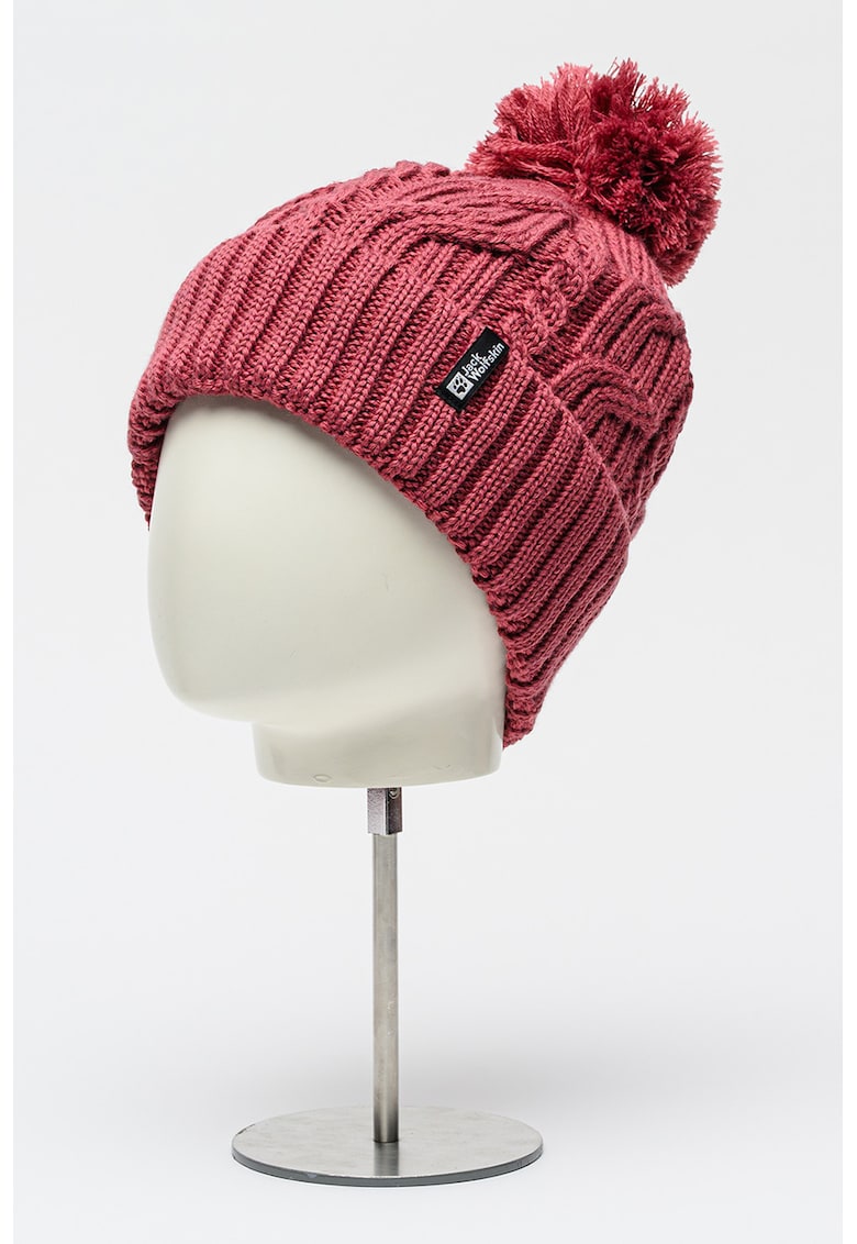 Caciula elastica din amestec de lana cu ciucure