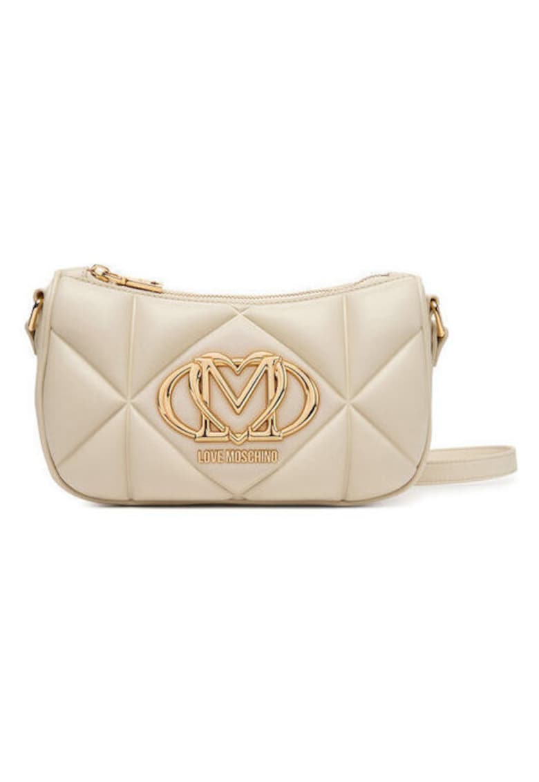 Geanta crossbody piele ecologica - crem - 23x13x8cm