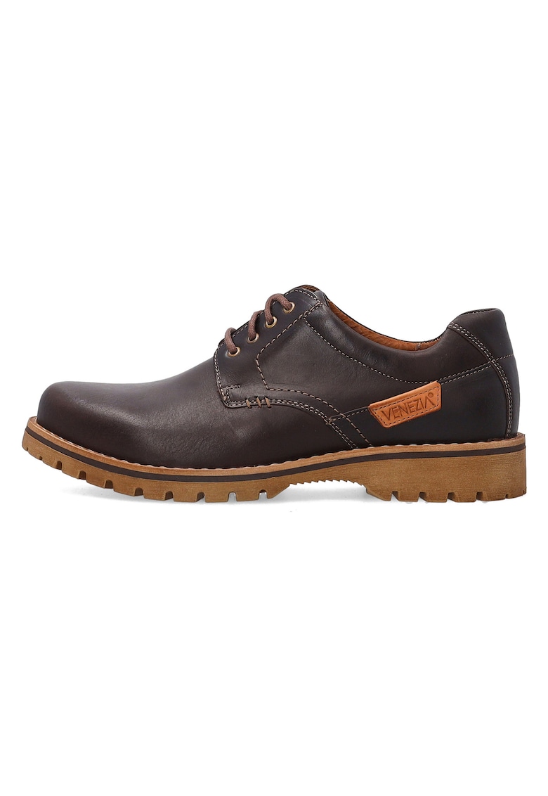 Pantofi casual din piele naturala cu talpa masiva
