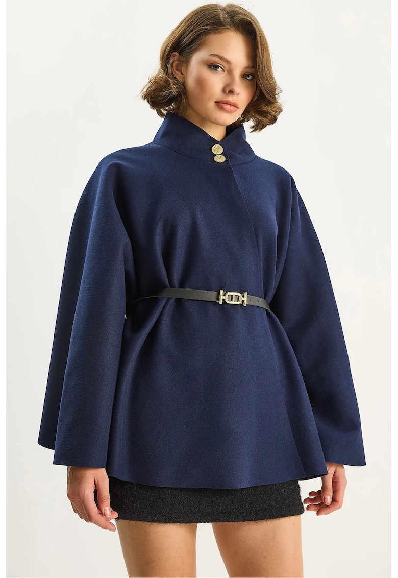 Paltoane - Femei - LUCCI Teksturime palto e butonencar phandlo - Albastru marin -