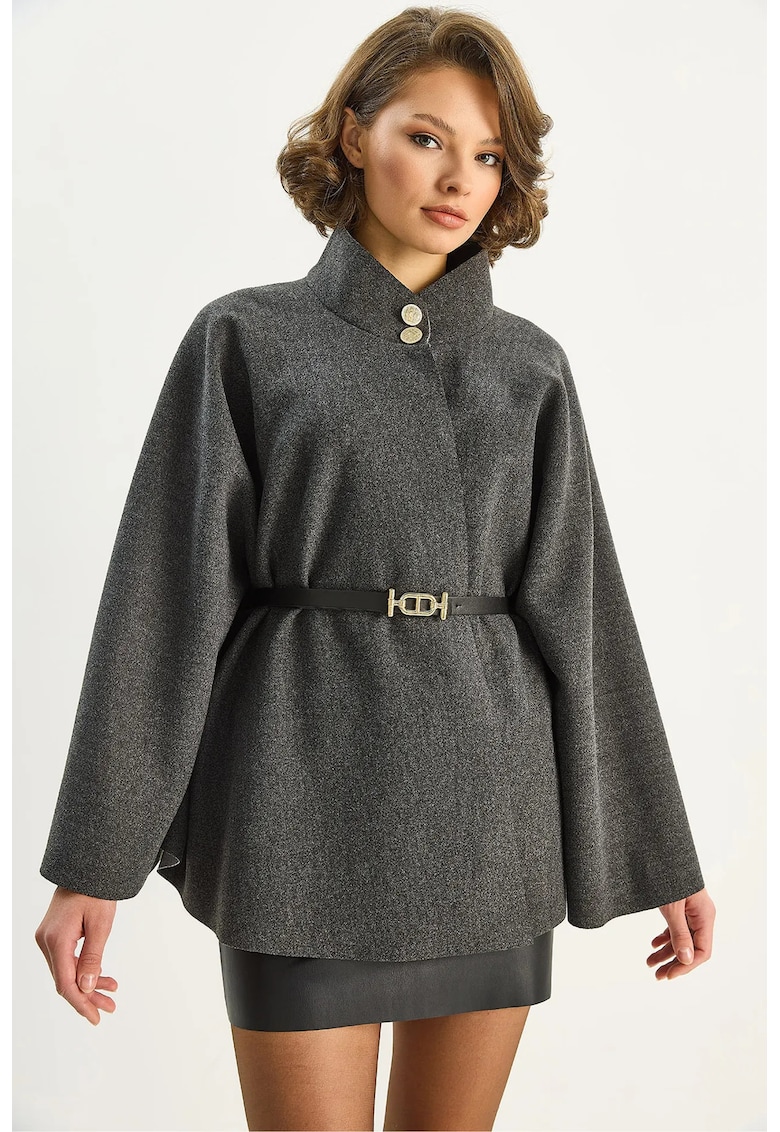 Paltoane - Femei - LUCCI Teksturime palto e butonencar phandlo - Gri carbune -