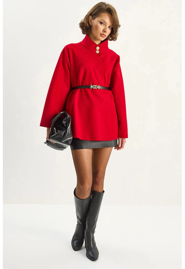 Paltoane - Femei - LUCCI Teksturime palto e butonencar phandlo - Rosu -