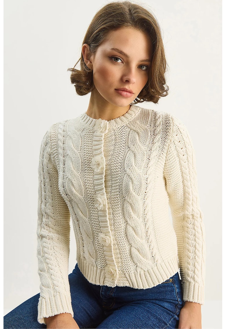 Cardigane - Femei - LUCCI Kardigano e balenca - Crema naturala -