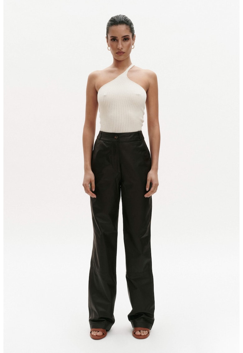 Pantaloni De Piele - Negru