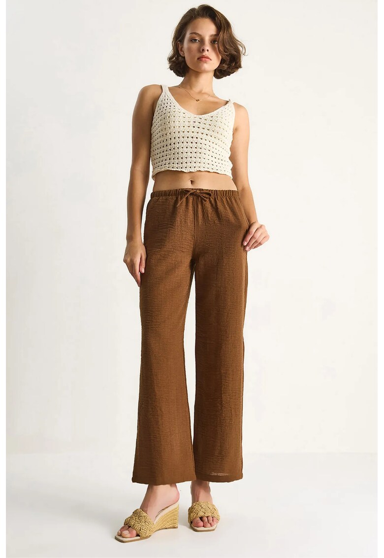 Pantaloni dama - HiCCUP - Maro - Textil