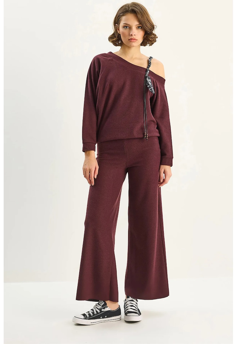 Costum dama - HiCCUP - set din doua piese - visiniu - tricot