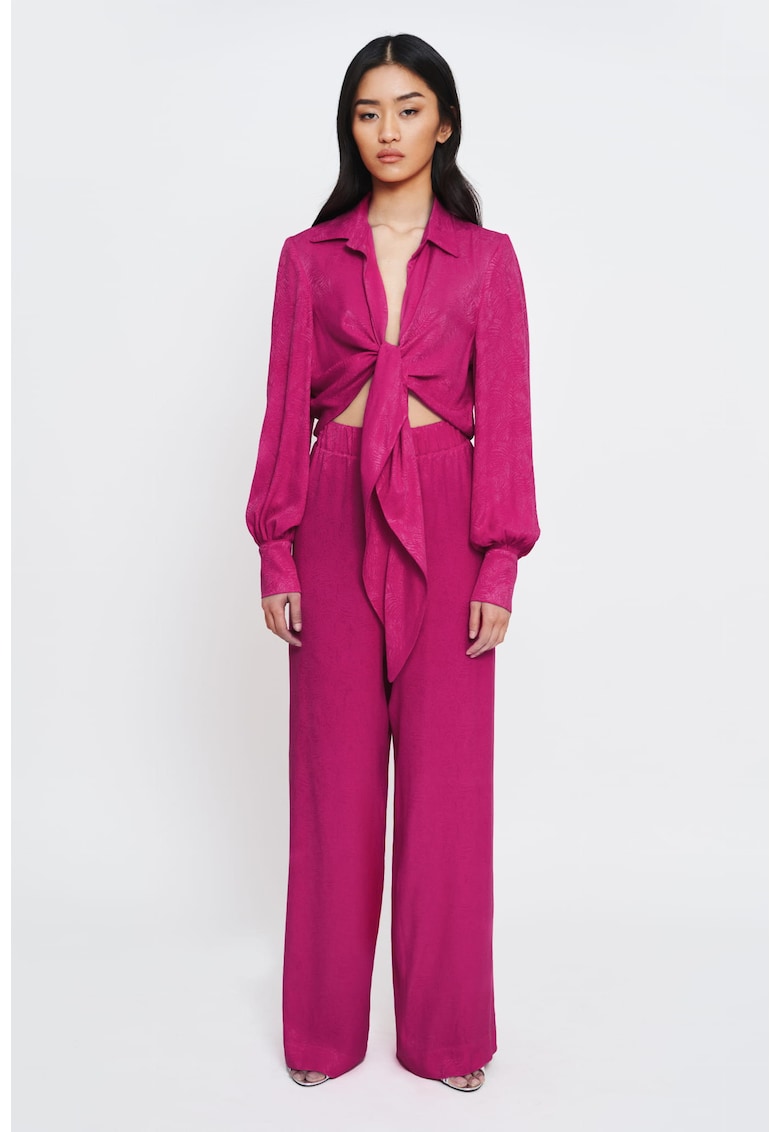 Pantaloni lejeri cu talie inalta - Roz