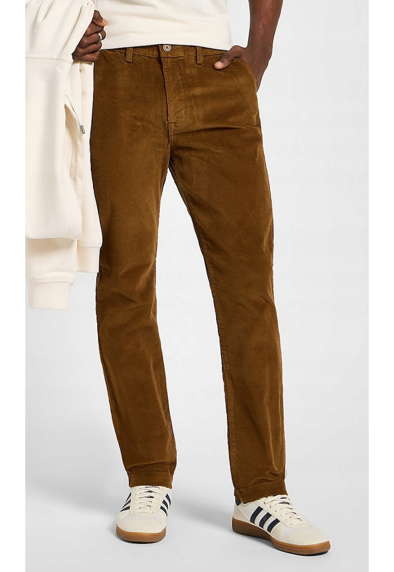 Blugi barbati Slim Chino - bumbac/elastan - maro -