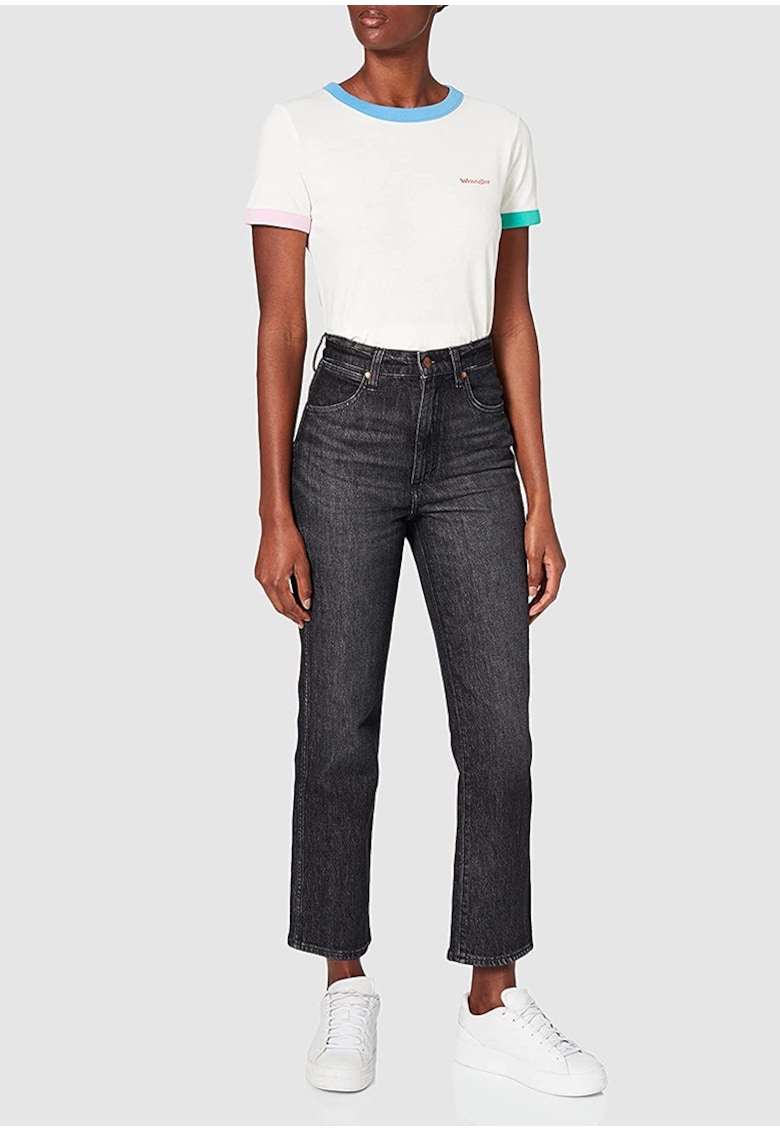 Blugi dama - WILD WEST - croiala dreapta - negru - bumbac -