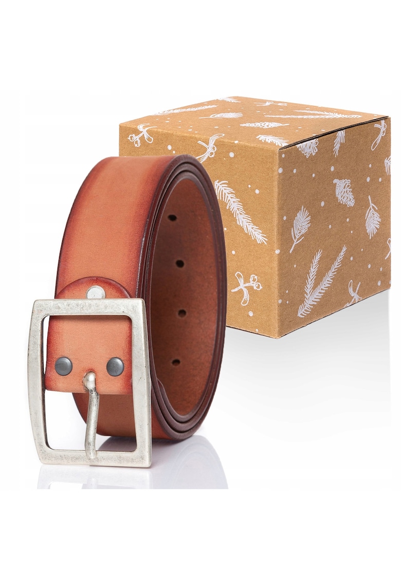 Curea Din Piele Maro - Portocaliu