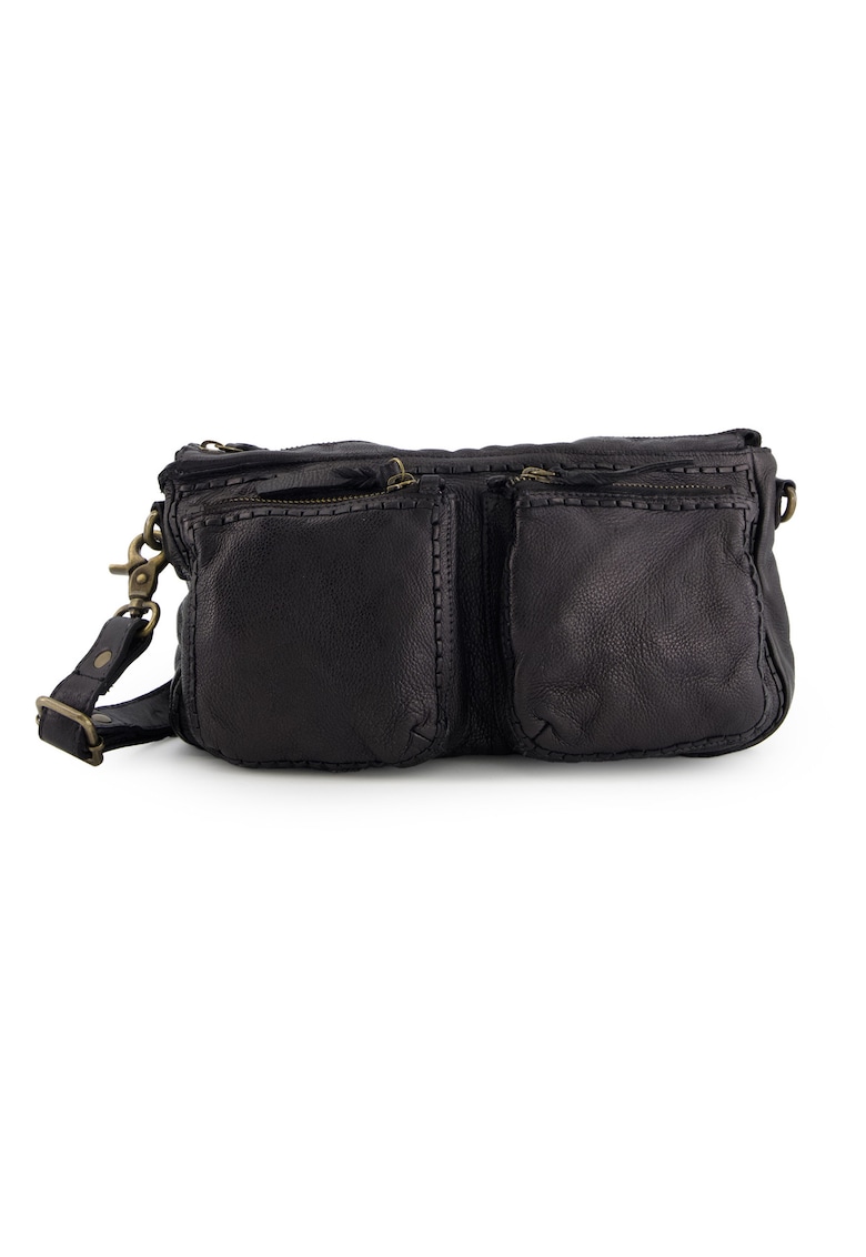Geanta crossbody din piele cu buzunare multiple