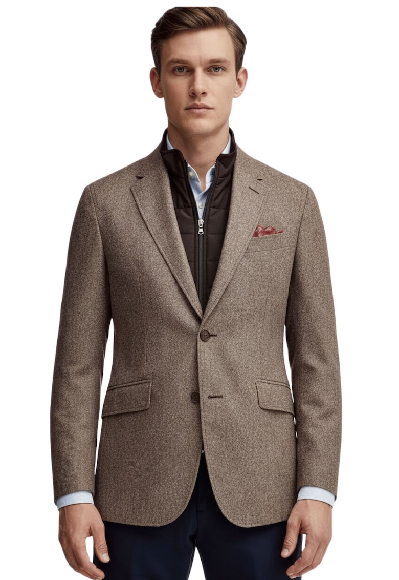 Sacou regular fit cu aspect 2in1 -