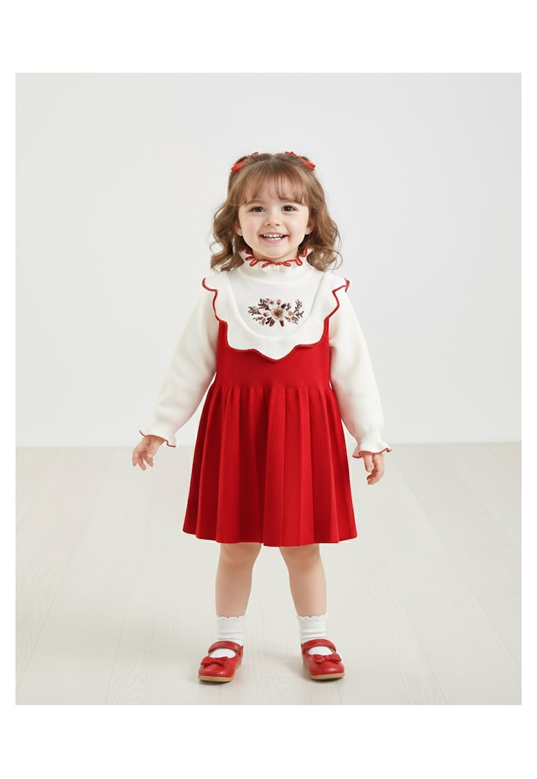 Rochie Fetite Rosie cu Broderie Freya