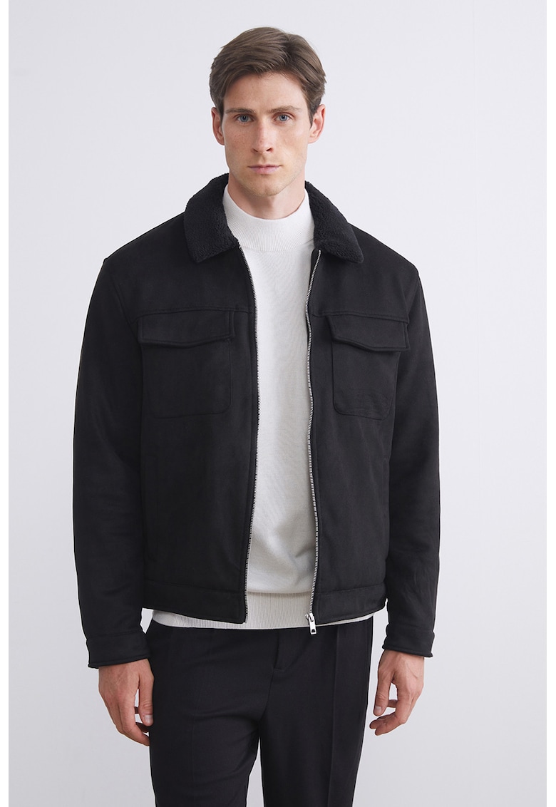 Jacheta-camasa cu captuseala din material teddy