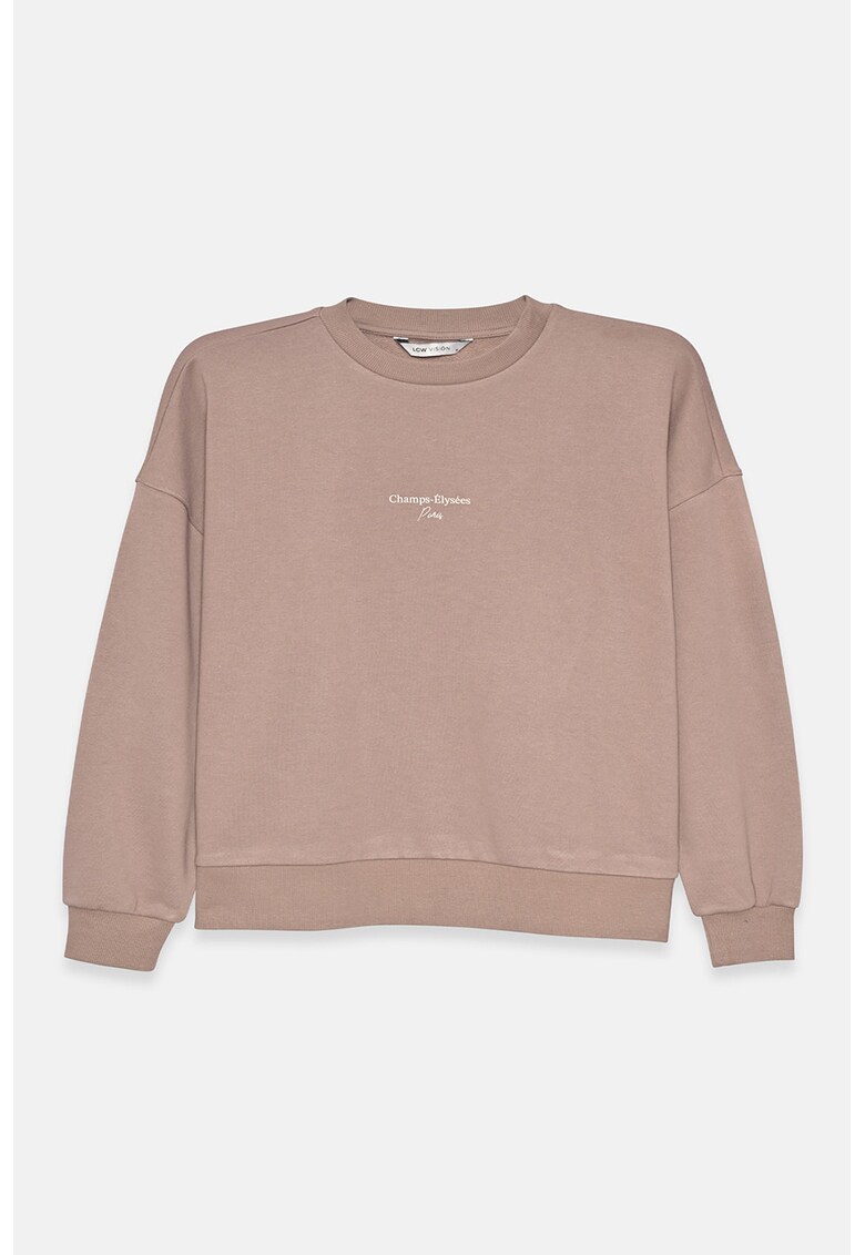 Bluza de trening cu maneci cazute - Roz prafuit